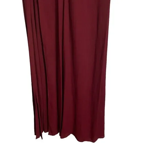 Reformation Burgandy Double V Maxi Slip Dress Size Large - Picture 4 of 11
